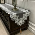 BCLONG Oval Lace Table Runner Embroidered TV Tablecloth Pendant Tassel Dresser, 40*160cm
