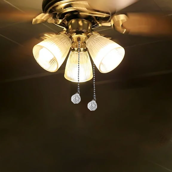 BCLONG Pull Cord String For Bathroom Light or Ceiling Switch Pack Of 2 For Crystal Chrome