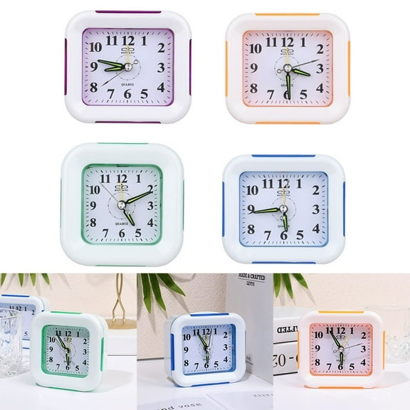BCLONG Quartz Alarm Clock With Night Light No Tick Snooze Silent Small Bedside Clocks