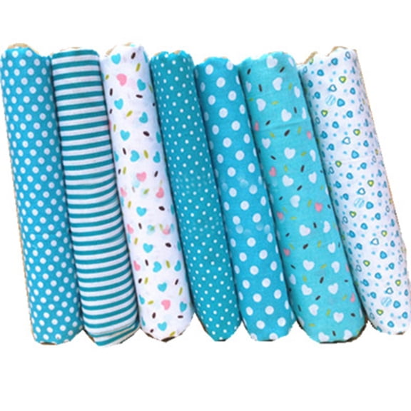 BCLONG Series 7 pieces Assorted Pre-Cut Thick Tabby Bundle Charm Cotton Quilt Fabric
