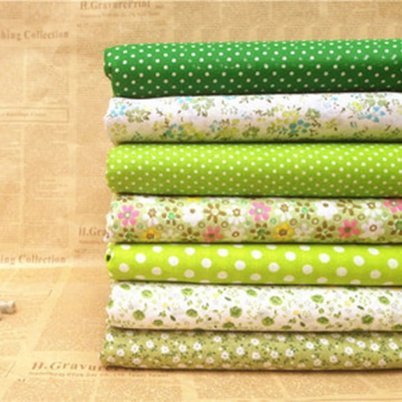 BCLONG Series 7 pieces Assorted Pre-Cut Thick Tabby Bundle Charm Cotton Quilt Fabric