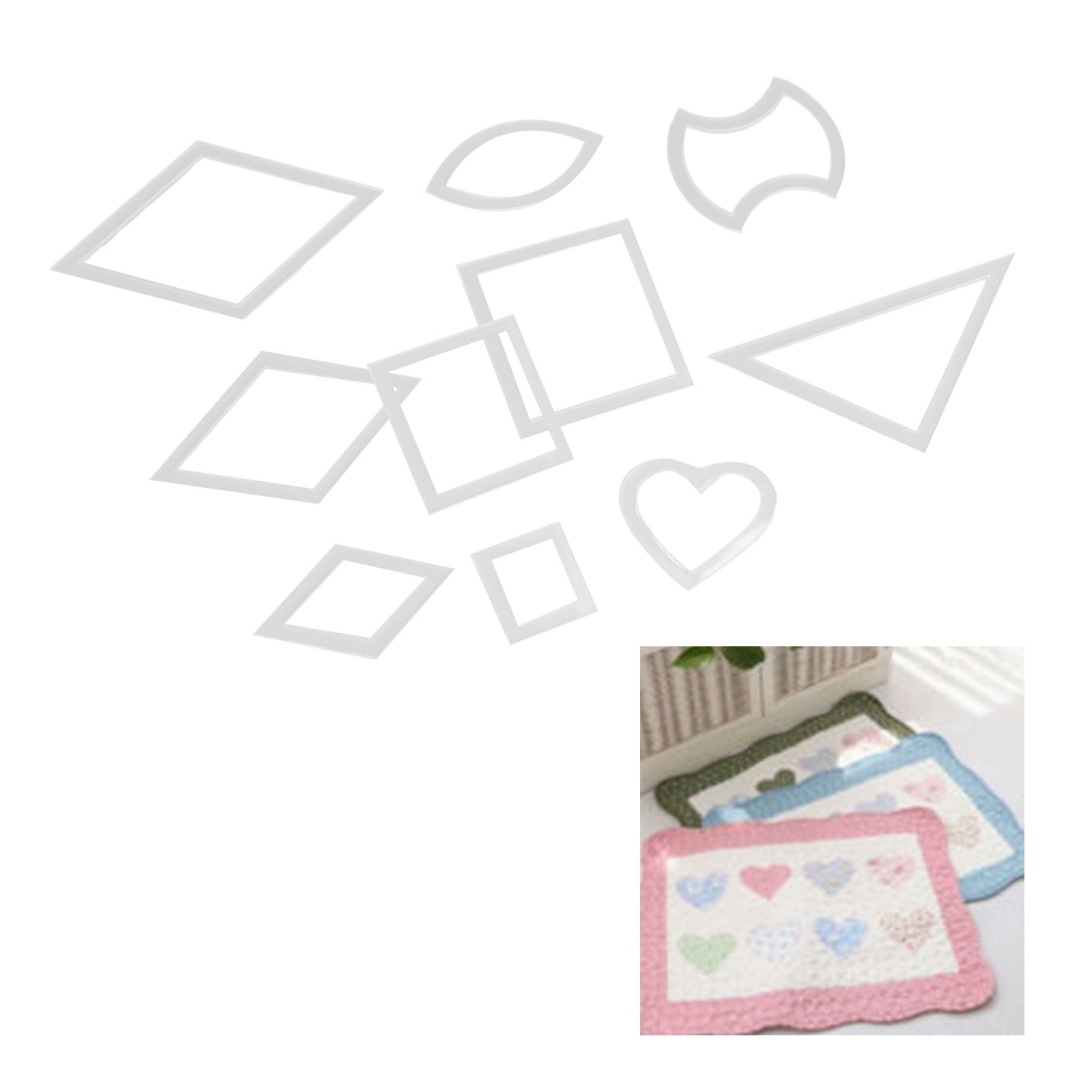 BCLONG Set of 54 Acrylic Ruler Quilt Patchwork Template Quilting Sewing ...