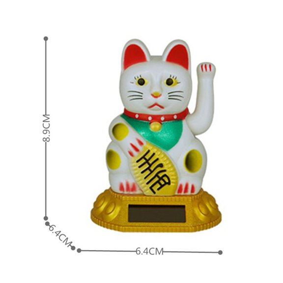 BCLONG Solar waving Lucky Cat Ornament Vehicle-mounted Home Ornament