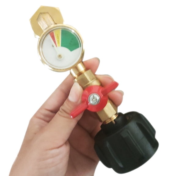 BCLONG Upgraded Propane Refill Elbow Adapter with Gauge & Easy Control for 1Lb Tanks