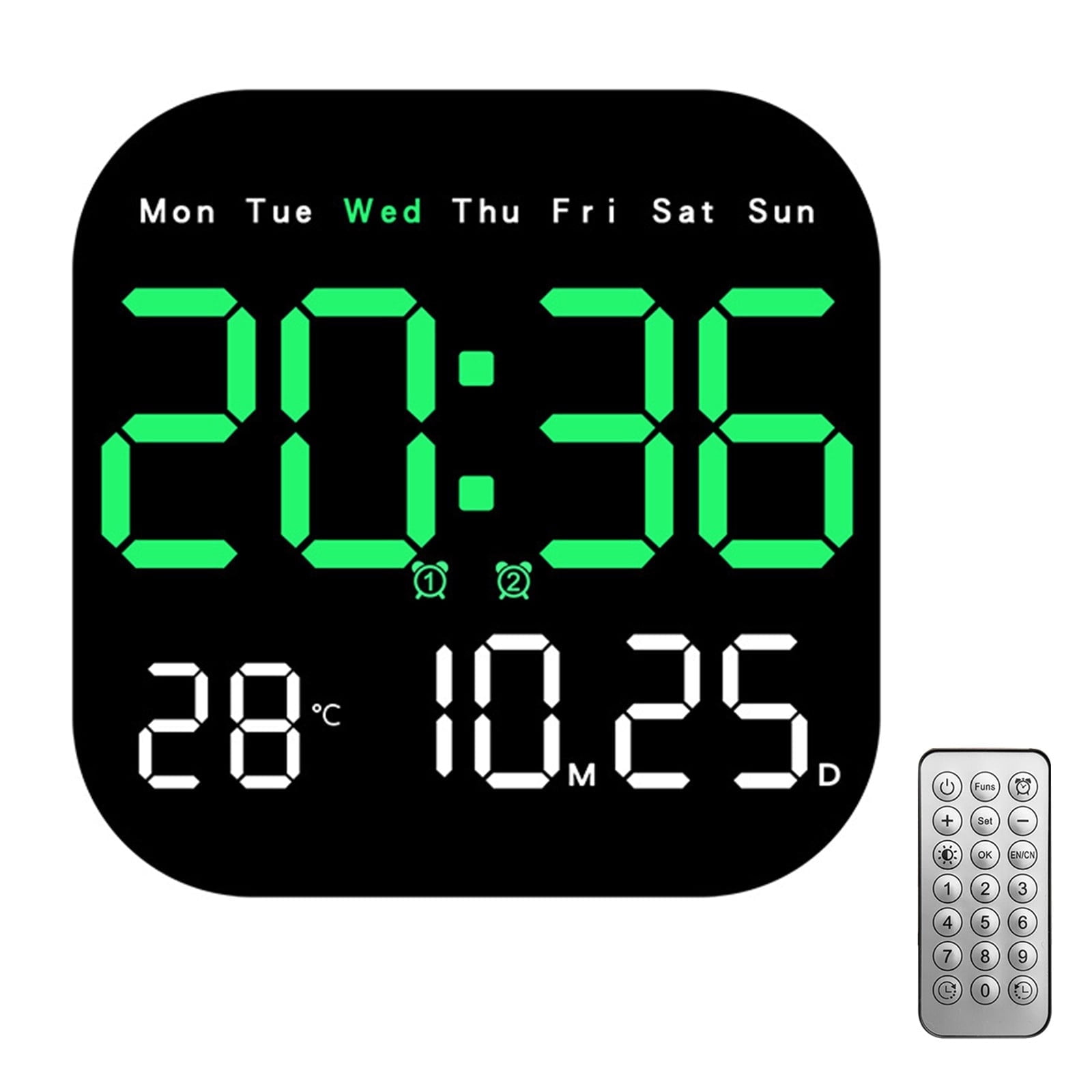 BCLONG Versatile LED Electronic Clock with Day and Date Display ...