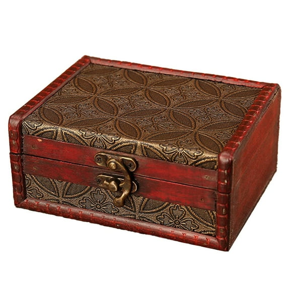 BCLONG Vintage Wooden Storage Box With Buckle Jewelry Storage Box Organization Box
