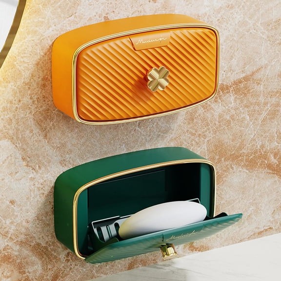 BCLONG Wall-mounted Soap Storage Rack with Lid - High-end and Stylish Household Soap