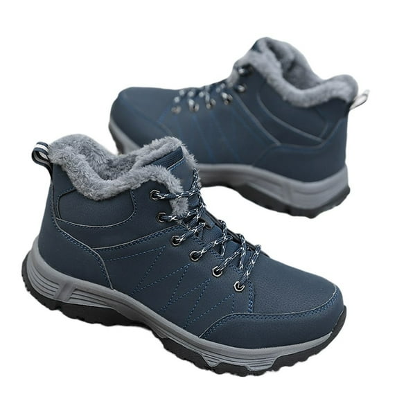 BCLONG Warm Waterproof Snow Boots Plush Lined Hiking Shoes Casual Sneakers For Mens