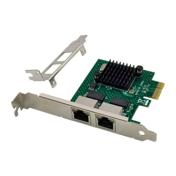 BCM5718 Gigabit Server Network Card PCI Express X1 Dual Port Network Adapter Card Compatible with PXE VLAN,1 x Network Card 1 x Driver-CD 1 x Short Iron Piece,Green