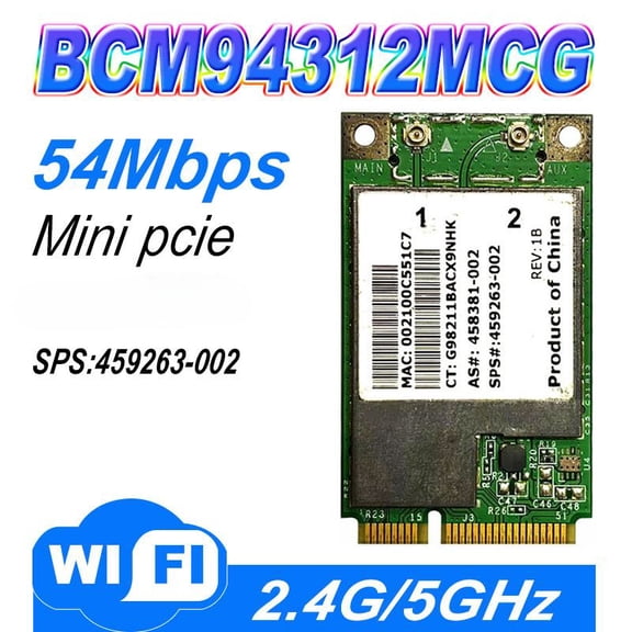 BCM94312MCG BCM4312 459263-002 Mini PCI-E Wireless Lan WLAN Wifi Wi Fi Card 802.11 4321MC