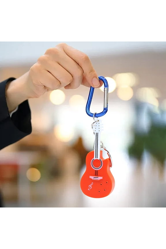 Guitar Ornament - Guitar with LED Light & Sound Keychain Ornament, Guitar Xmas Ornament, Acoustic Guitar Ornament - Guitar Gifts for Guitar Lovers, Guitarist, Music Lovers