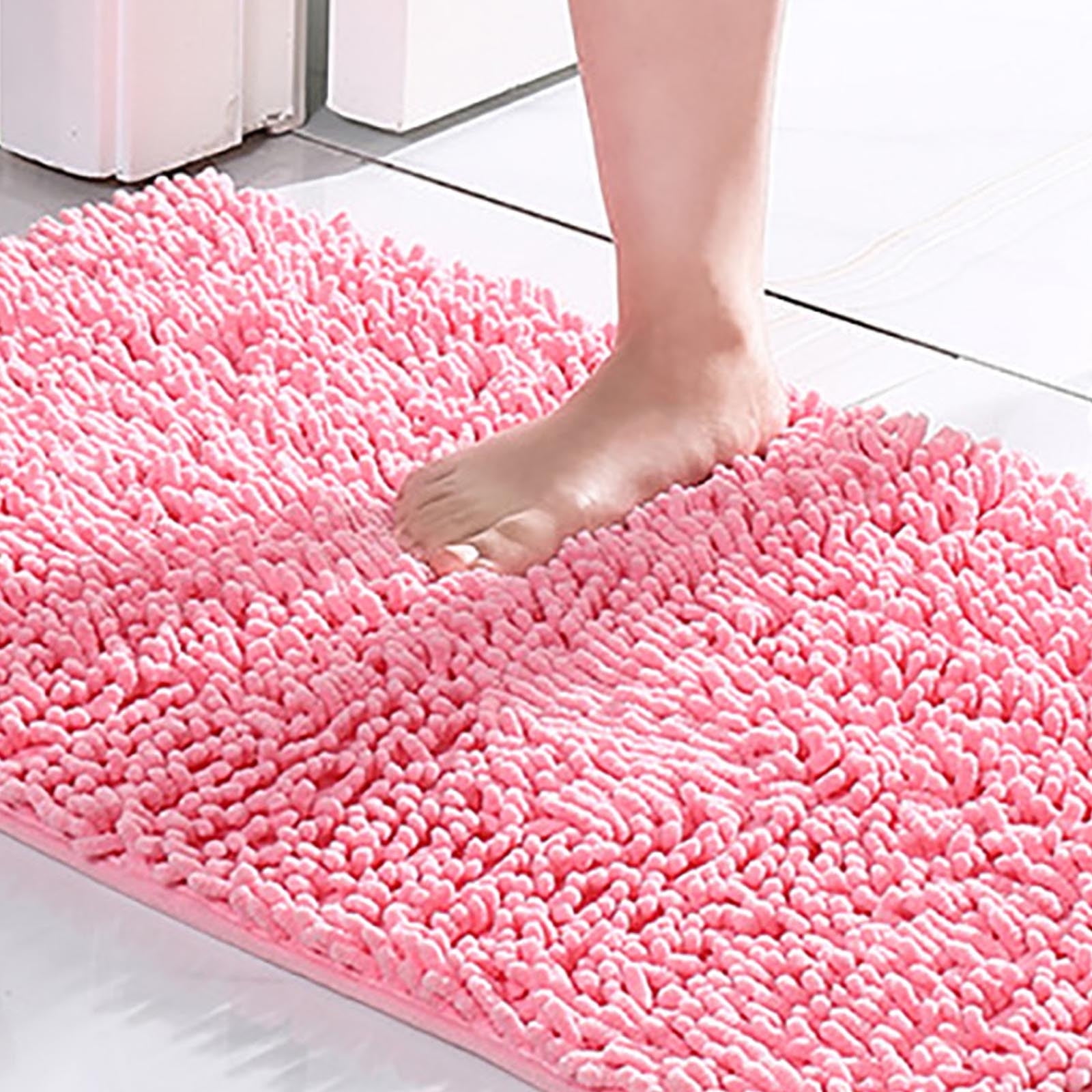 BCMMKLPP Pink Bathroom Rug Won'T Slip Bathroom Mat Soft and Comfortable