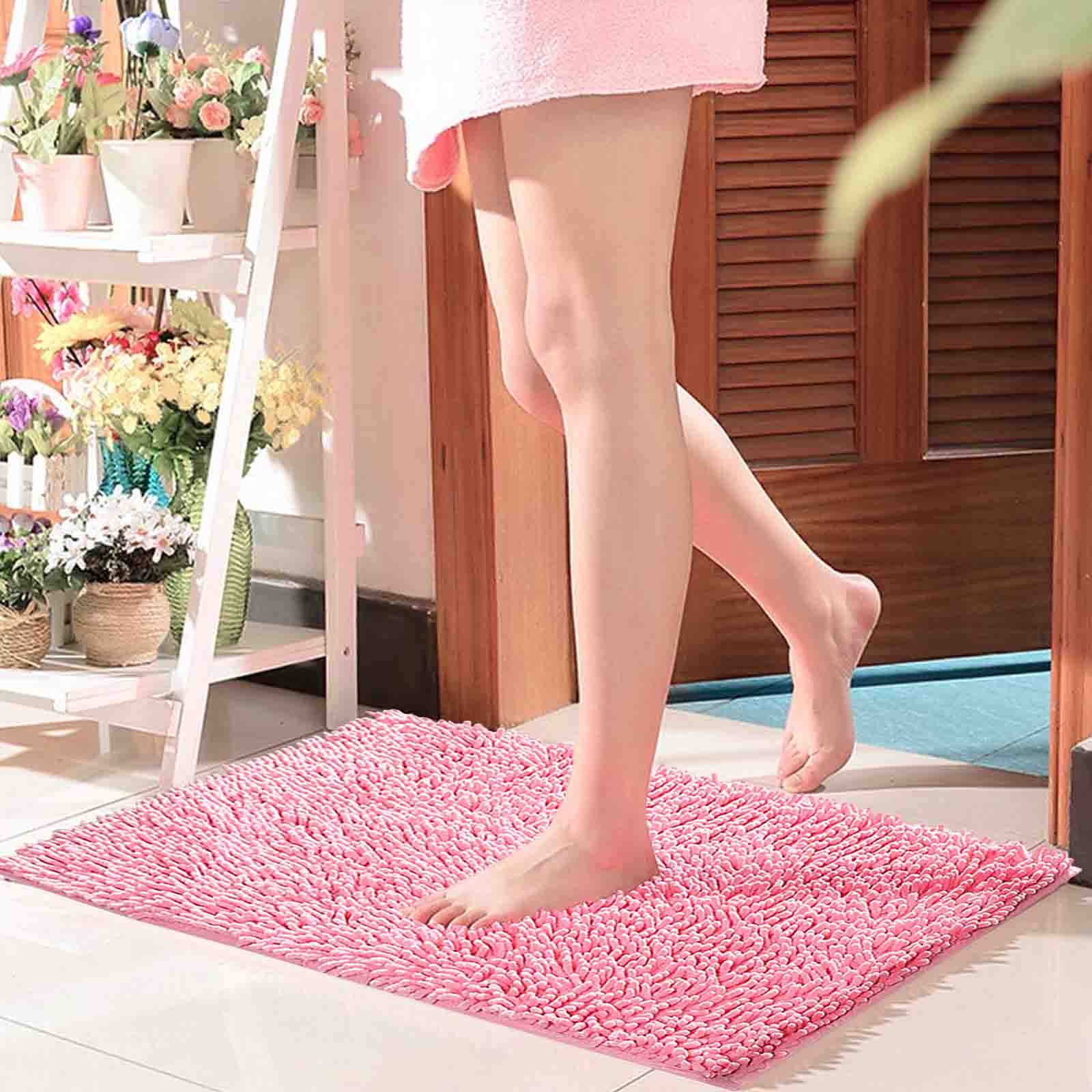 BCMMKLPP Pink Bathroom Rug Won'T Slip Bathroom Mat Soft and Comfortable ...