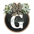 BCMMKLPP Unique A Z Last Name Year Round Front Door Wreath With Bow 16