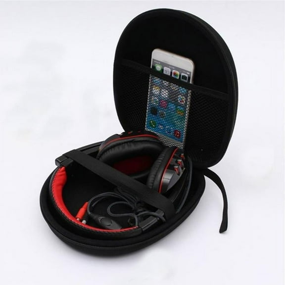 BCMaster Large Size EVA Earphone Headphone Storage Black 22x19x6.5cm P1K6 Carry Headset Bag W9J4