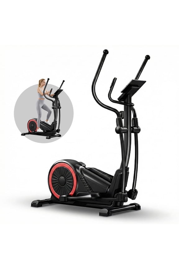 16-Level Magnetic Elliptical Machine for Home 15.5" Stride, Heart Rate Grips, Quiet Cardio Trainer