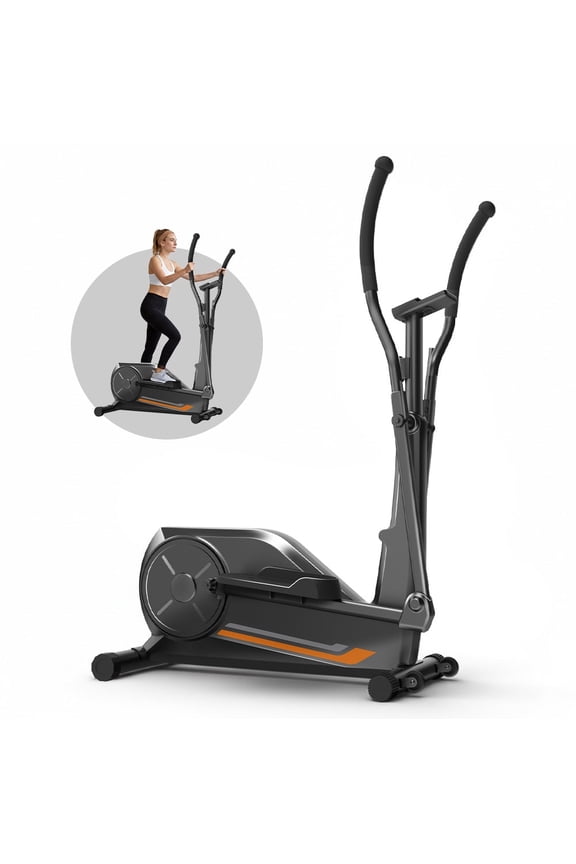Magnetic Drive Elliptical Machine for Home – 8 Resistance Levels, 12" Stride, LCD Display & 330 lb Capacity