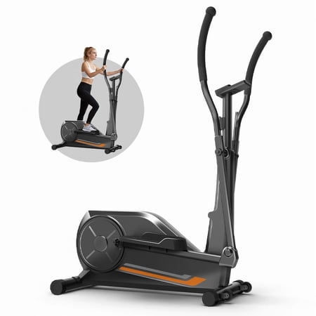 LEZEE Magnetic Drive Elliptical Machine for Home – 8 Resistance Levels, 12" Stride, LCD Display & 330 lb Capacity