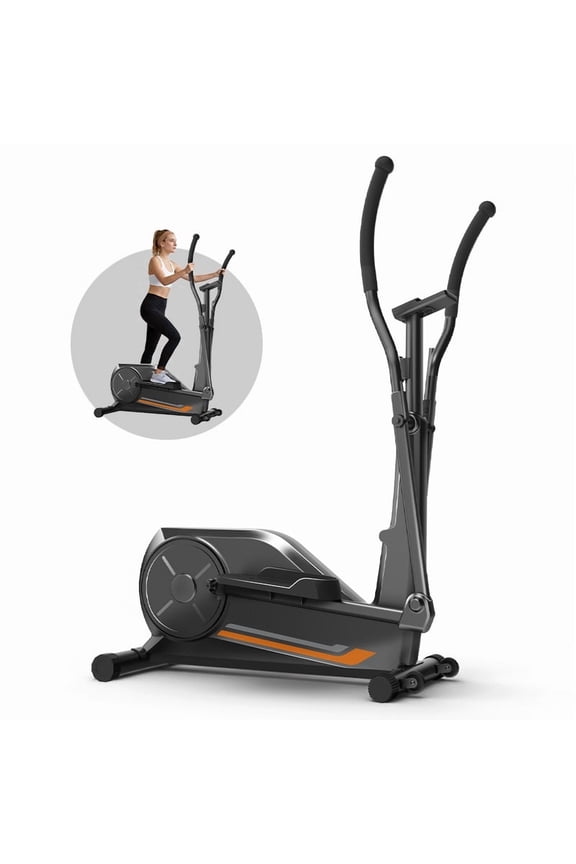 Magnetic Drive Elliptical Machine for Home 8 Resistance Levels, 12" Stride, LCD Display & 330 lb Capacity