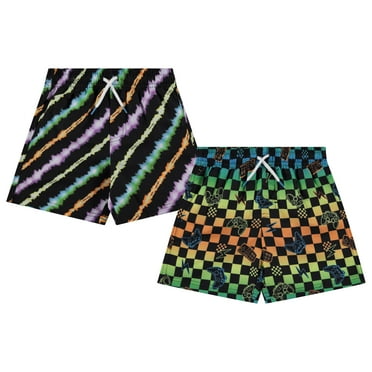 BCOOL 2-Pack Boys Swim Trunks Size 10-12, Quick Dry Swimming Shorts with Liner