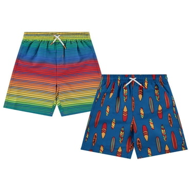 BCOOL 2-Pack Boys Swim Trunks Size 10-12, Quick Dry Swimming Shorts with Liner