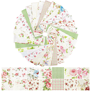 BCOOSS 80PCS Jelly Roll Fabric Strips for Quilting 2.5 x39 Inch Cotton Fabric Bundles for Sewing DIY Crafts Pink small floral patterns