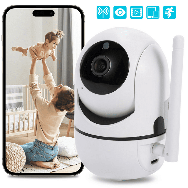 BCOOSS Baby Monitor with Camera and Audio WIFI Indoor 360°Security