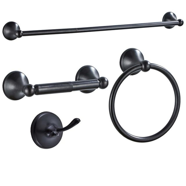 BCOOSS 4Piece Brushed Nickel Bathroom Hardware Set with Adjustable