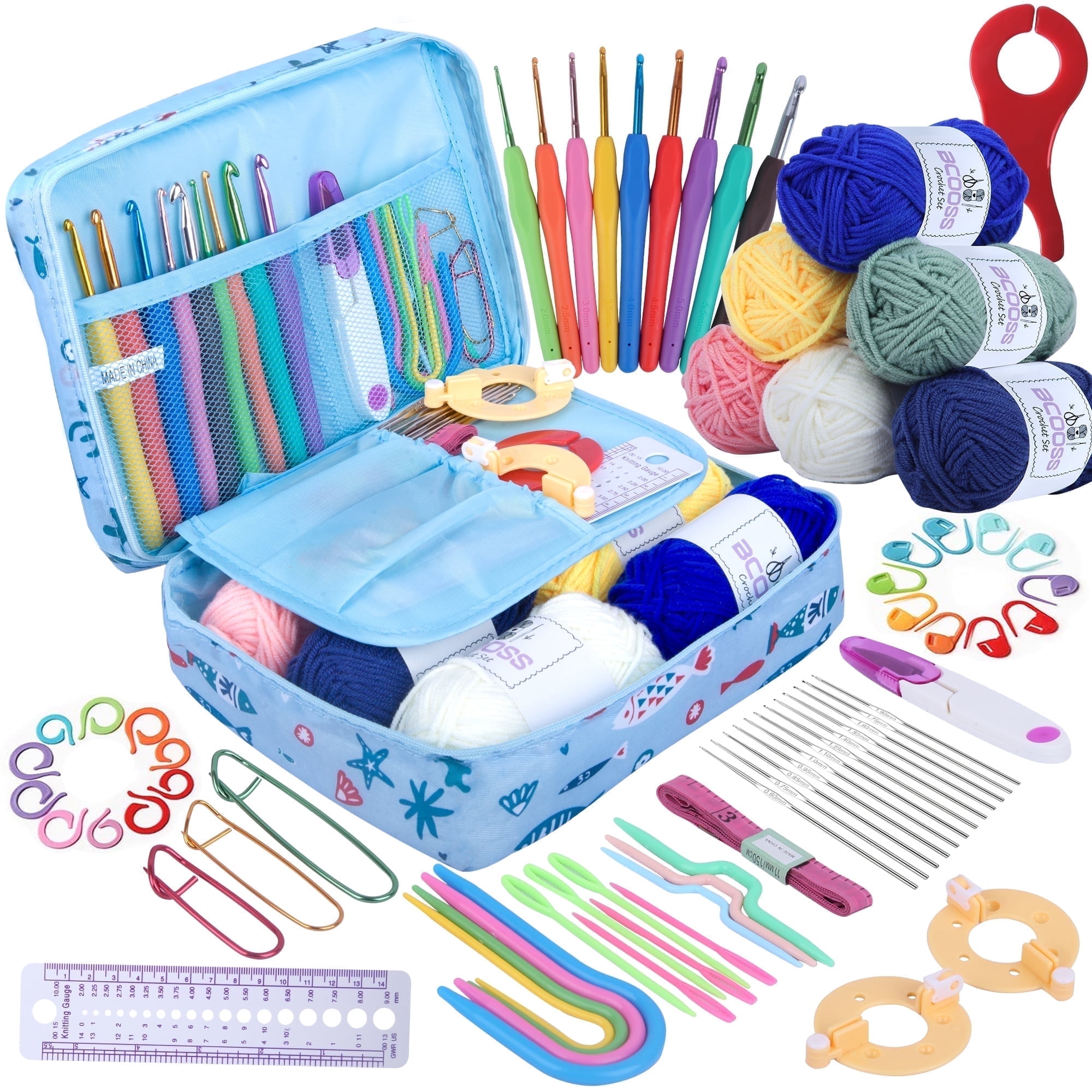 PLUSBRAVO Crochet Starter Kit, Ergonomic Crochet Hook Set With