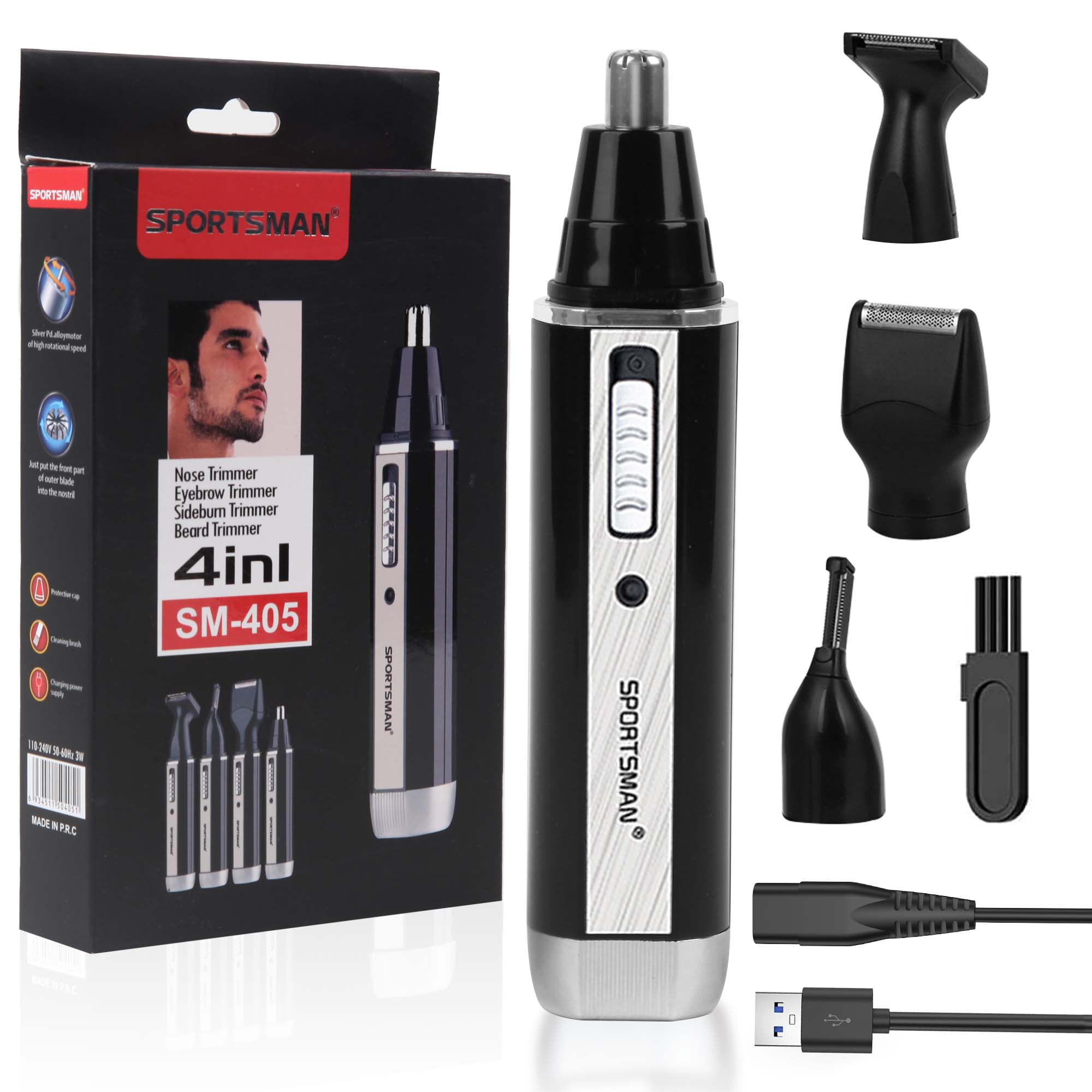 BCOOSS Ear and Nose Hair Beard Trimmer Rechargeable Razors Waterproof Electric Shaver for Men