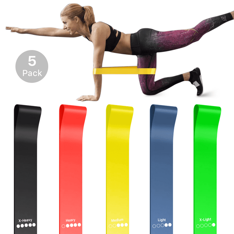 Raciness Loop Band Set of Five, Resistance Bands Exercise, Elastic Loop  Bands of Differect Resistance Levels, Resistance Loop Band
