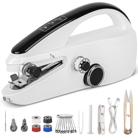 BCOOSS Handheld Sewing Machine, Portable Small Sewing Machine with 2 Speed Modes for Home Travel