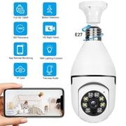 كاميرا BCOOSS للأمن المنزلي WIFI كاميرا مراقبة خارجية مع لمبة إضاءة 1080 HD اكتشاف الحركة بزاوية عريضة 360 درجة