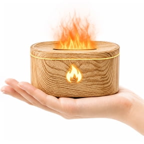 BCOOSS Mini Essential Oil Diffuser for Home Aroma Air Aromatherapy Diffuser and Humidifier with 7 LED Lights,Light Wood Grain