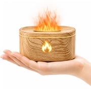 BCOOSS Mini Essential Oil Diffuser for Home Aroma Air Aromatherapy Diffuser and Humidifier with 7 LED Lights,Light Wood Grain