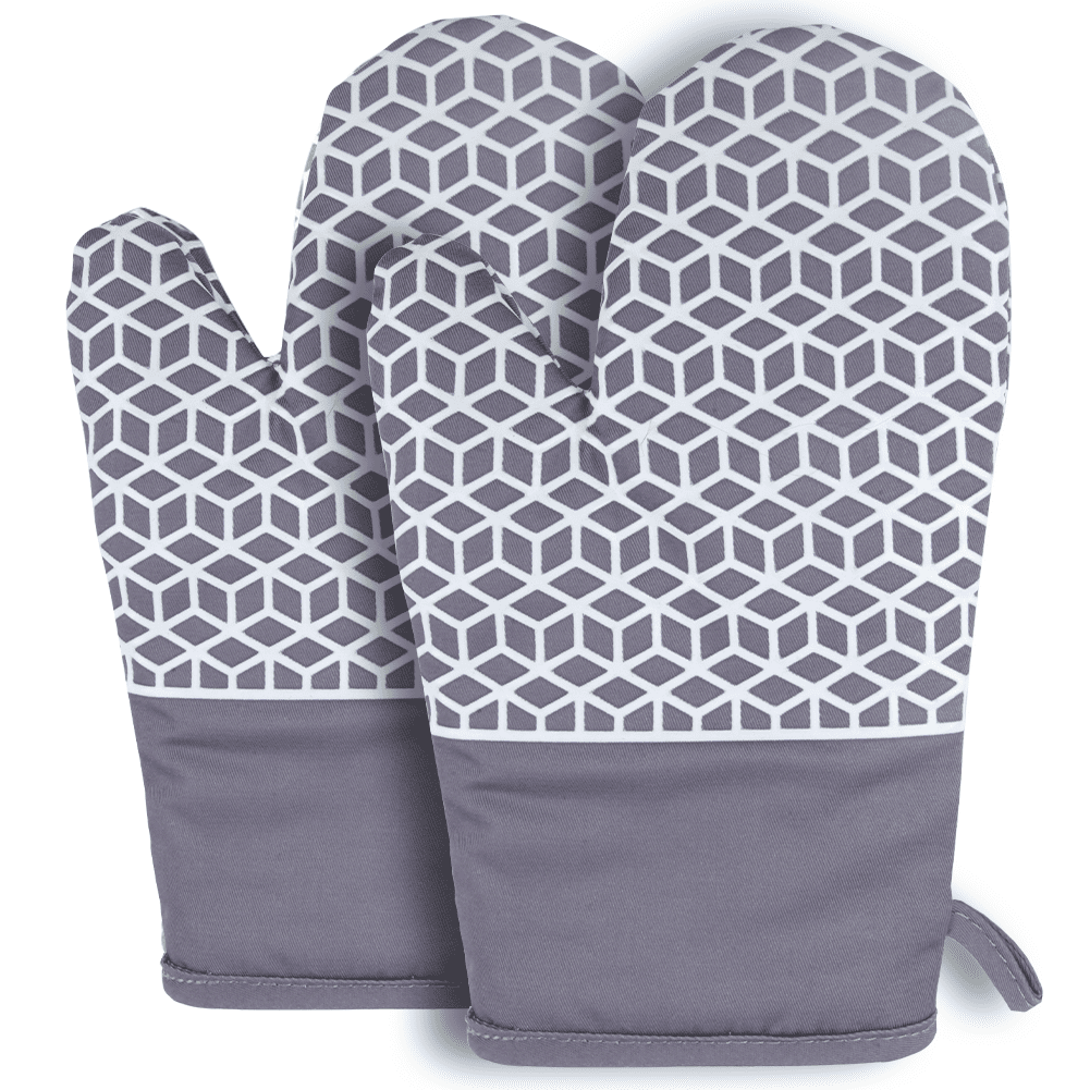 Bcooss Oven Mitts for Kitchen Heat Resistant Non-Slip Oven Gloves Gray 2pcs, Adult Unisex, Size: One Size