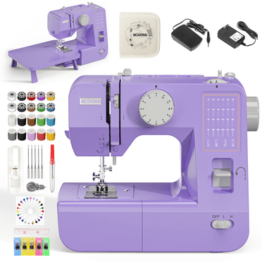 BCOOSS Portable Sewing Machine for Beginners 28 Built-in Stitches with ...