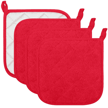 BCOOSS 4 Pcs Kitchen Pot Holders Heat Resistant Cotton Oven Hot Pads Sets for Cooking Baking (7"x7")