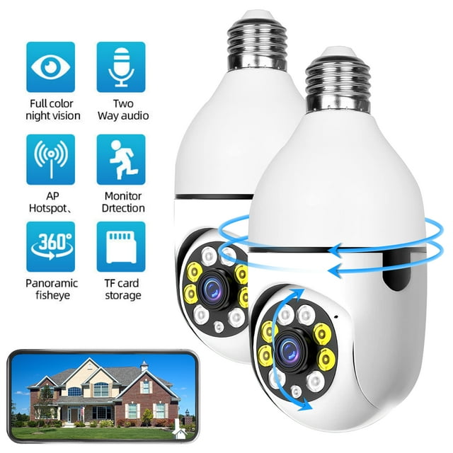 BCOOSS Security Camera Wireless WIFI Light Bulb for Home Outdoor with