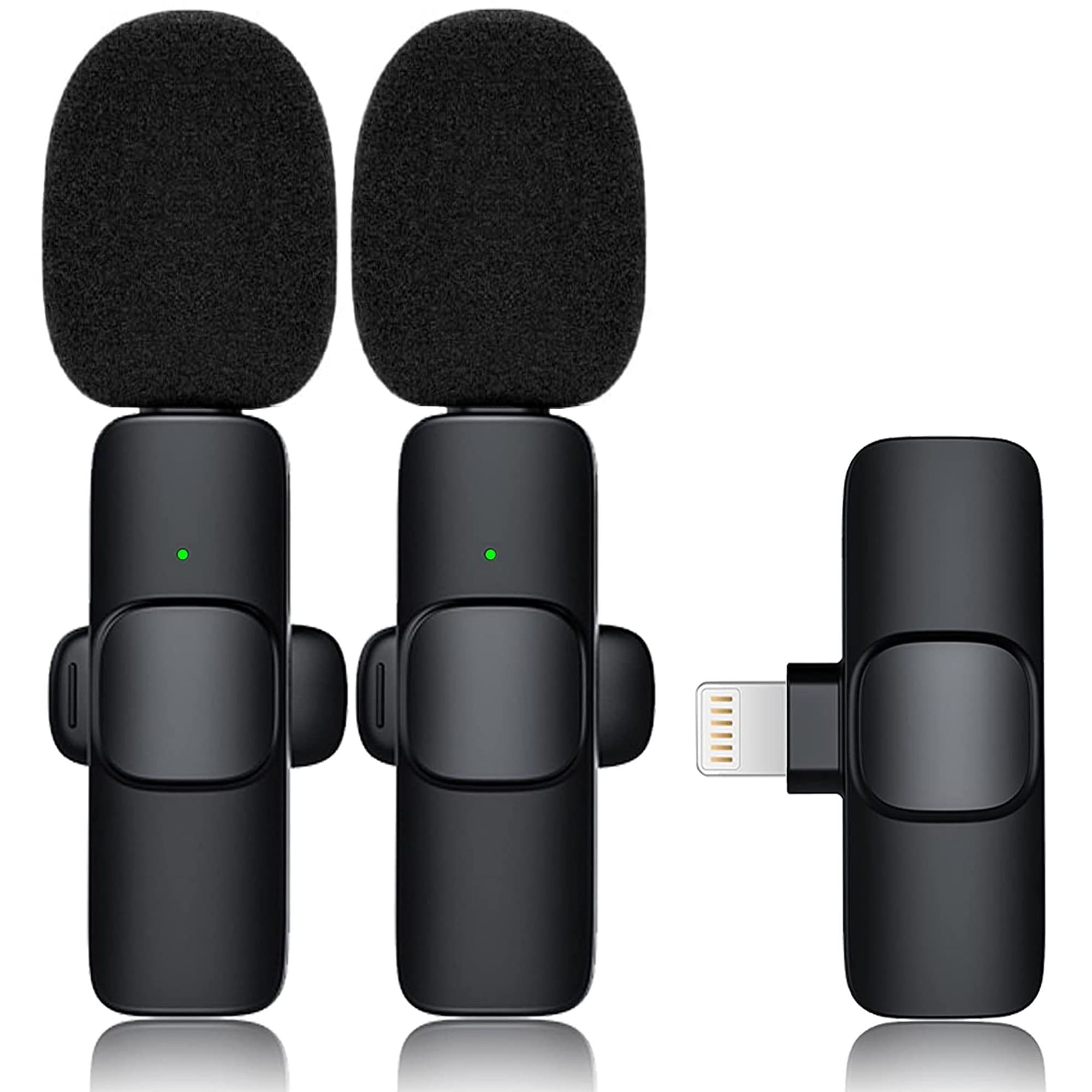 BCOOSS Wireless Lavalier Microphone for Iphone Ipad Recording Video Cameras 2-in-1