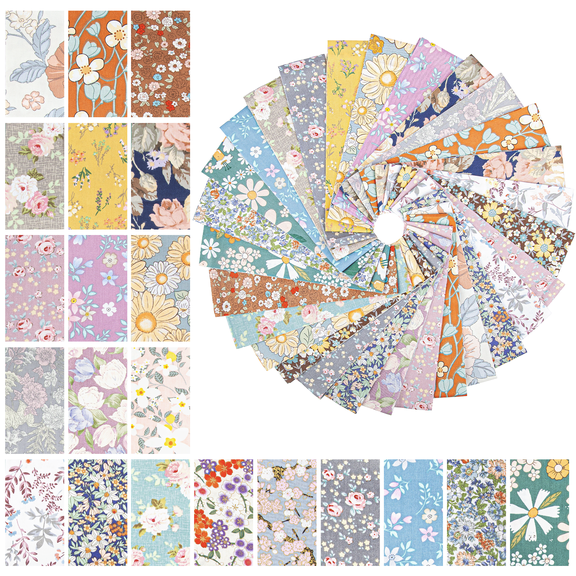 BCOOSS Jelly Roll Fabrics for Quilting Sewing 40 Strip 2.5" x 40" 100% Cotton Strips Bundles