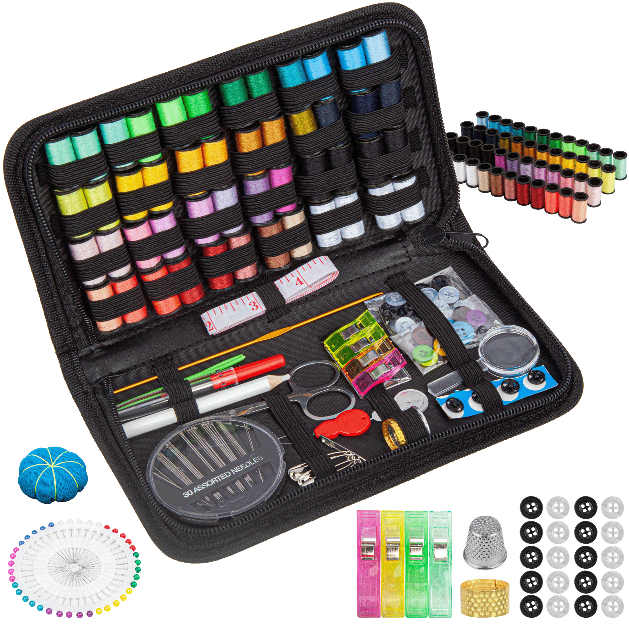 BCOOSSS 180PCS Sewing Kits for Adults Beginners with Thread and Needles ...