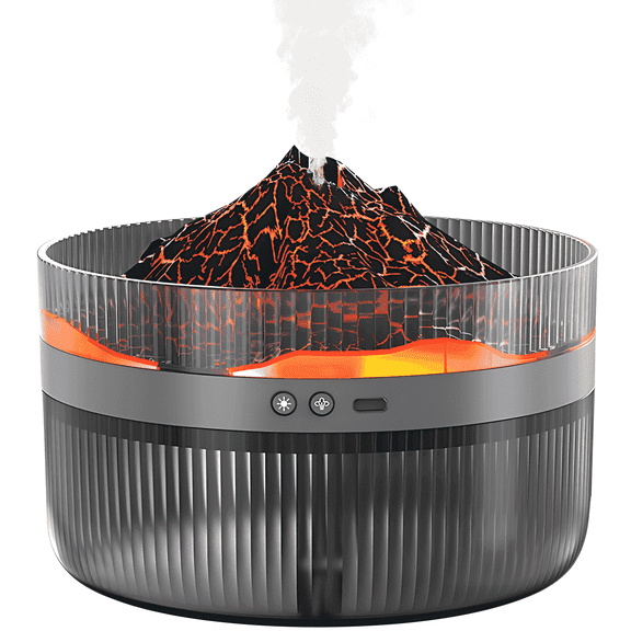 BCOOSS Essential Oil Diffuser Volcano Aromatherapy Fragrant Oil Air Humidifier for Large Room Home,Black