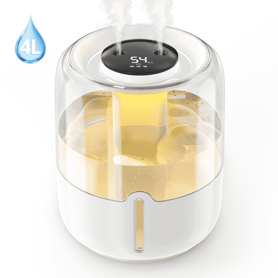 BCOOSS 4L Cool Mist Humidifier for Room Home Top Fill Ultrasonic Air Humidifier and Vaporizer with Humidity Sensor