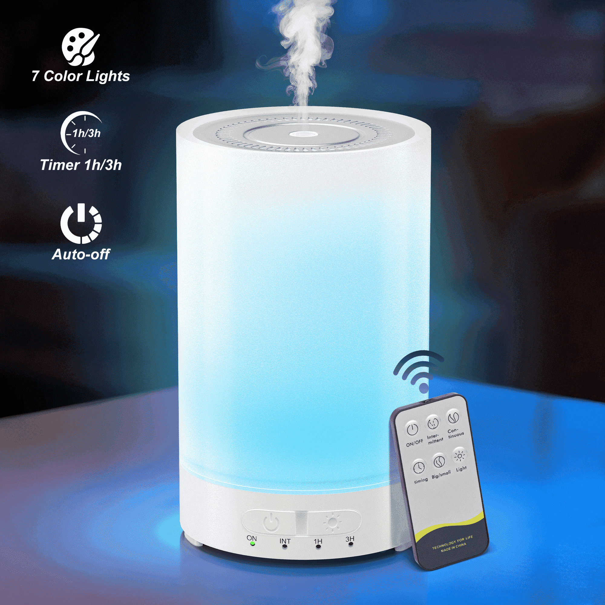 BCOOSS Essential Oil Diffuser with Remote Control Ultrasonic Aroma ...