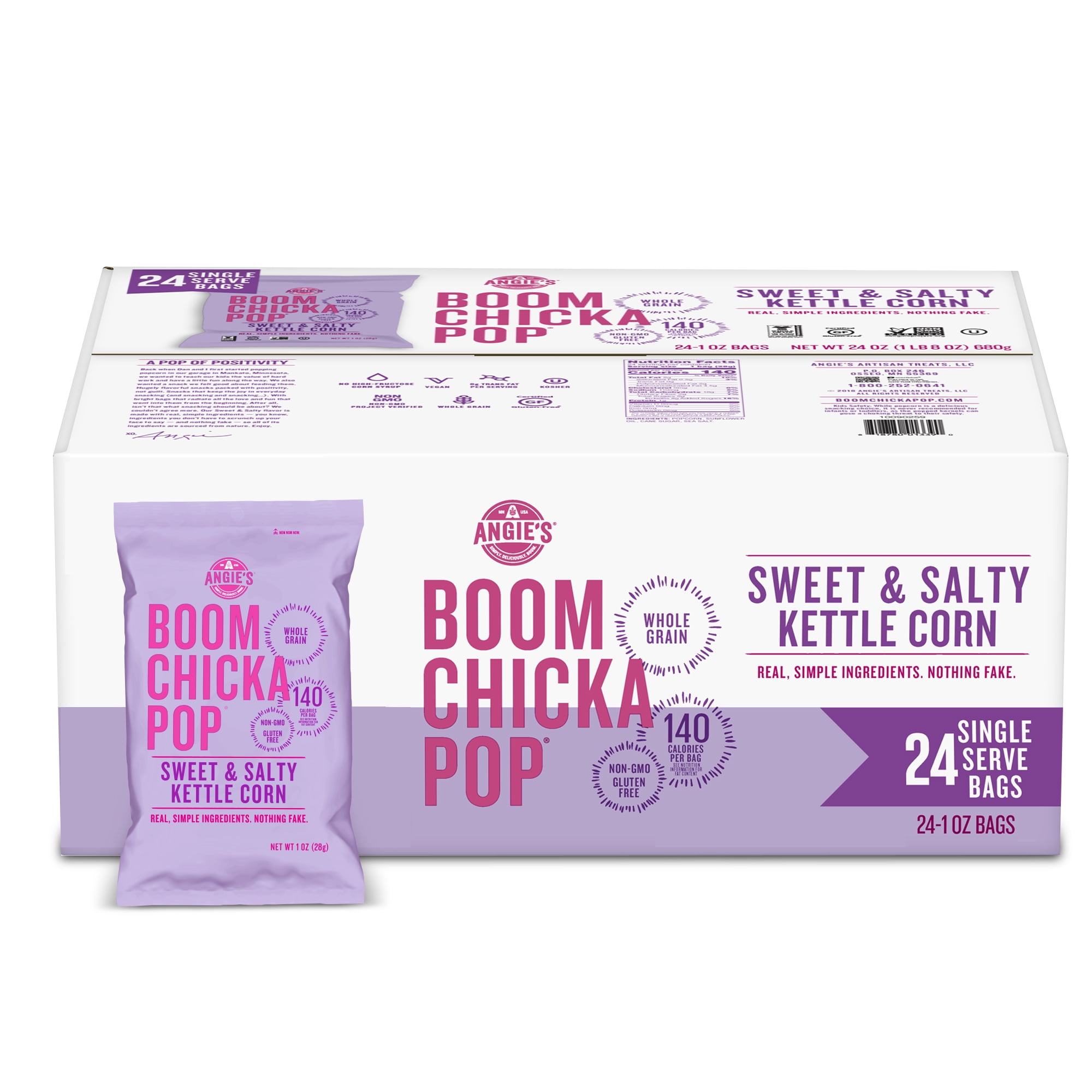 Angie s BOOMCHICKAPOP Kettle Corn Popcorn 24 ct 1 oz. bags