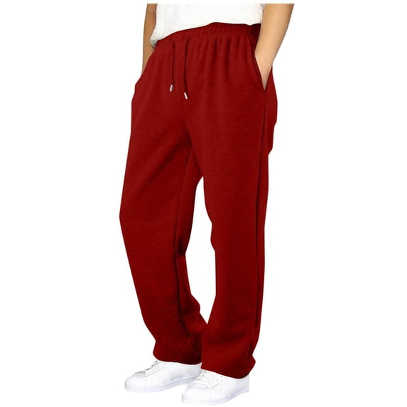 BCSIOAOI Boys Jogger Pants,Solid Drawstring Elastic Waist Sweatpants with Pockets Wine 8-9 Years