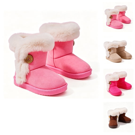 BCSIOAOI Girl Boots Warm Snow Boots Comfort Sole Side Zip Casual Shoes