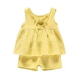 thumbnail image 1 of BCSIOAOI Girls 2 Piece Back Tie Tank Top & Shorts Toddler Summer Set Yellow 6m, 1 of 3