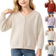 thumbnail image 1 of BCSIOAOI Girls Jacket,Cotton V Neck Waffle Knit Button Front Long Sleeve Casual Cardigan Sweater Beige 2-3t, 1 of 6